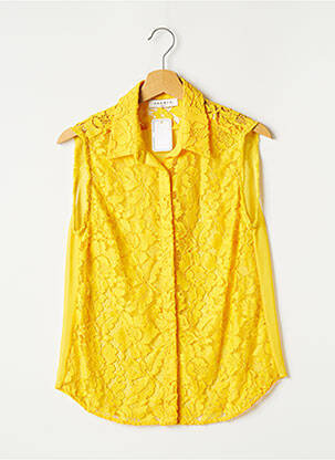 Chemisier coupe fluide sans manche jaune SANDRO femme
