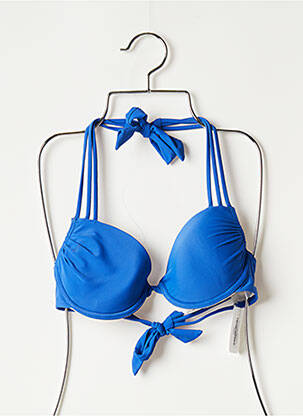 Haut de maillot de bain stretch haut soutien-gorge moulé bleu MON PETIT BIKINI femme