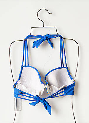 Haut de maillot de bain stretch haut soutien-gorge moulé bleu MON PETIT BIKINI femme