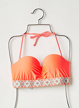 Haut de maillot de bain stretch haut soutien-gorge push-up orange SANS MARQUE femme