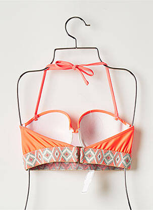 Haut de maillot de bain stretch haut soutien-gorge push-up orange SANS MARQUE femme