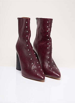 Bottines/boots matière lisse talon de 7 à 9cm rouge IRO femme