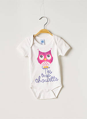 Body manches courtes blanc SANS MARQUE fille