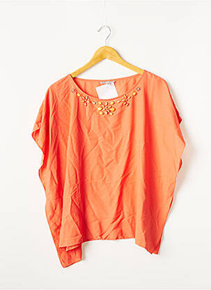 Blouse légère et transparente manches courtes orange ANKOREL femme