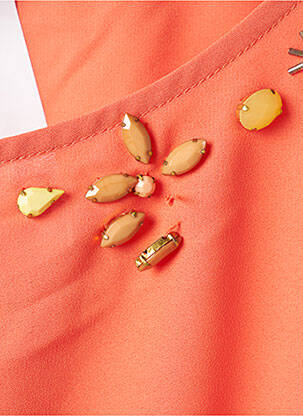 Blouse légère et transparente manches courtes orange ANKOREL femme