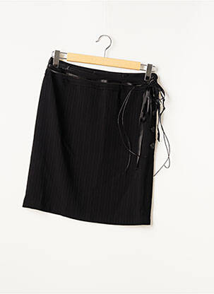 Jupe mi-longue coupe droite noir SYLVIA RIELLE femme