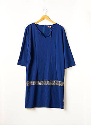 Robe mi-longue bleu MACRAMÉ pour femme