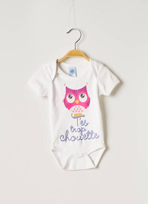 Body stretch manches courtes blanc SANS MARQUE fille