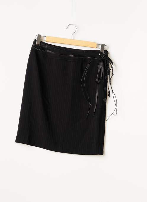 Jupe mi-longue coupe droite noir SYLVIA RIELLE femme