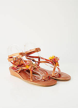 Sandales/Nu pieds orange BIJOU DE PIED pour femme
