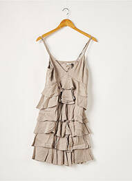 Robe mi-longue col v fines bretelles gris GUESS femme