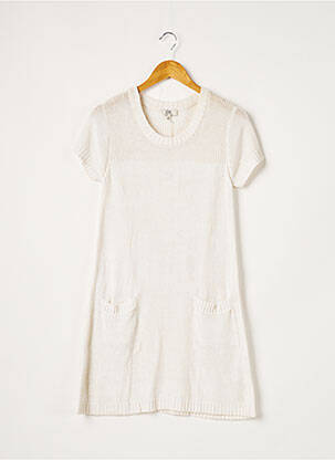 Robe pull stretch manches courtes beige PABLO femme