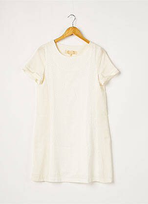 Robe courte coupe évasée manches courtes beige BONSUI femme