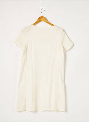 Robe courte coupe évasée manches courtes beige BONSUI femme