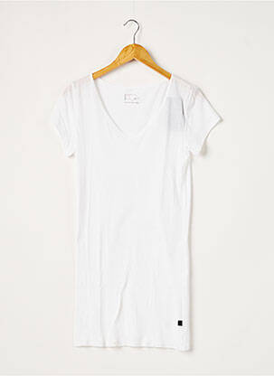 Robe courte manches courtes manches courtes blanc I LOVE MY T'S femme