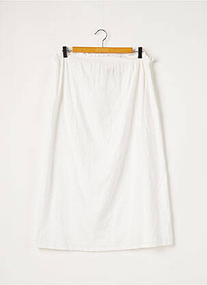 Jupe mi-longue coupe évasée blanc BOBI femme