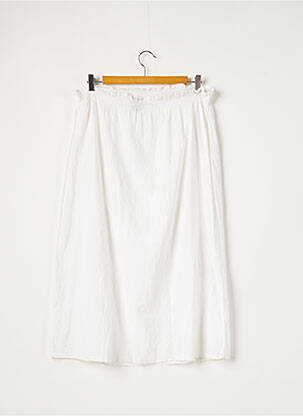 Jupe mi-longue coupe évasée blanc BOBI femme