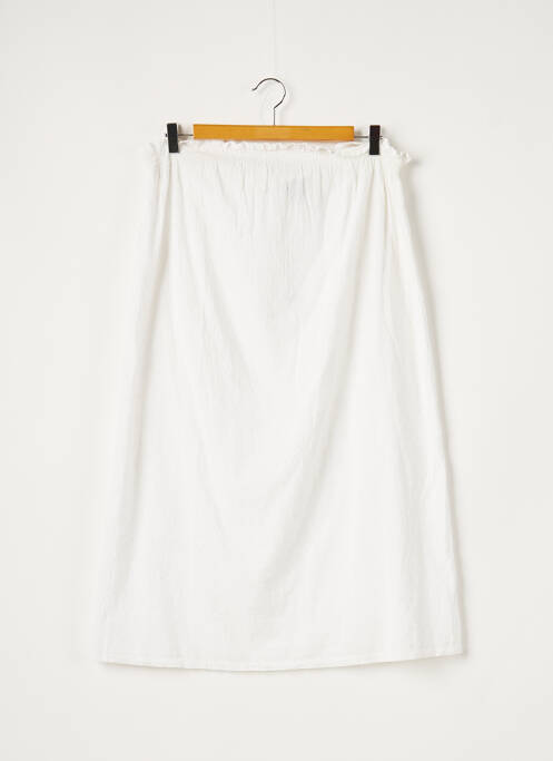 Jupe mi-longue coupe évasée blanc BOBI femme