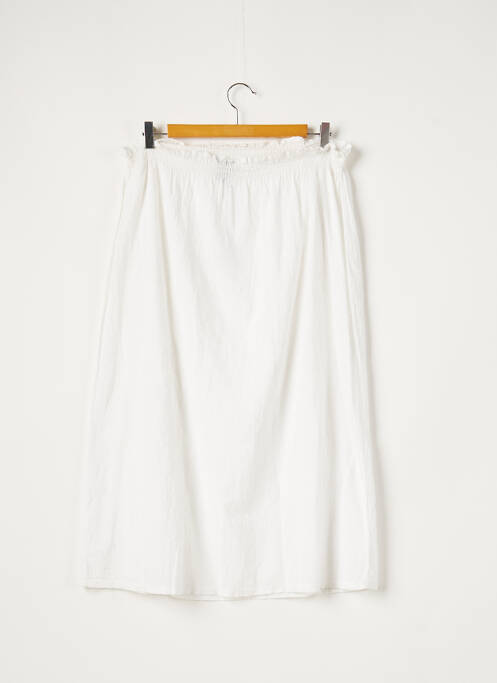 Jupe mi-longue coupe évasée blanc BOBI femme