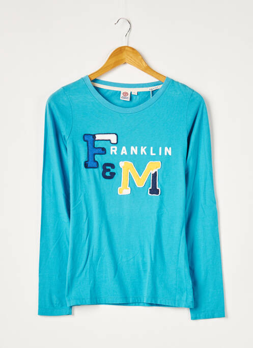 T-shirt bleu FRANKLIN MARSHALL pour femme