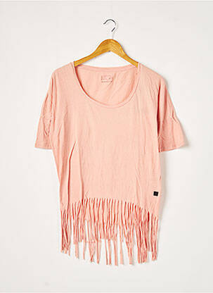 Tunique manches courtes tissage jersey rose I LOVE MY T'S femme