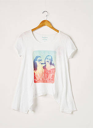 T-shirt imprimé fantaisie manches courtes blanc PEPE JEANS femme