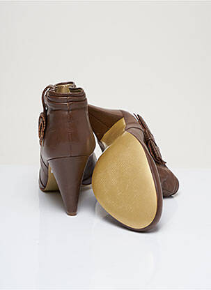 Bottines/boots matière lisse talon de 7 à 9cm marron KILLAH femme