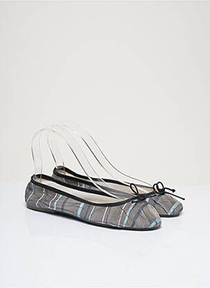 Ballerines bout rond talon plat jusqu'à 3cm gris THE FRENCH TOUCH femme