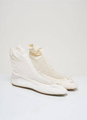Ballerines matière lisse talon plat jusqu'à 3cm blanc THE FRENCH TOUCH femme