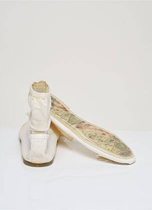 Ballerines matière lisse talon plat jusqu'à 3cm blanc THE FRENCH TOUCH femme