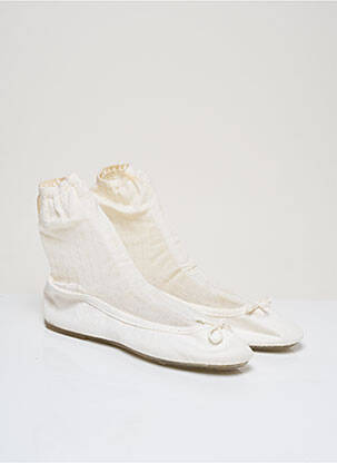 Ballerines matière lisse talon plat jusqu'à 3cm blanc THE FRENCH TOUCH femme