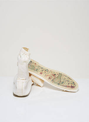 Ballerines matière lisse talon plat jusqu'à 3cm blanc THE FRENCH TOUCH femme