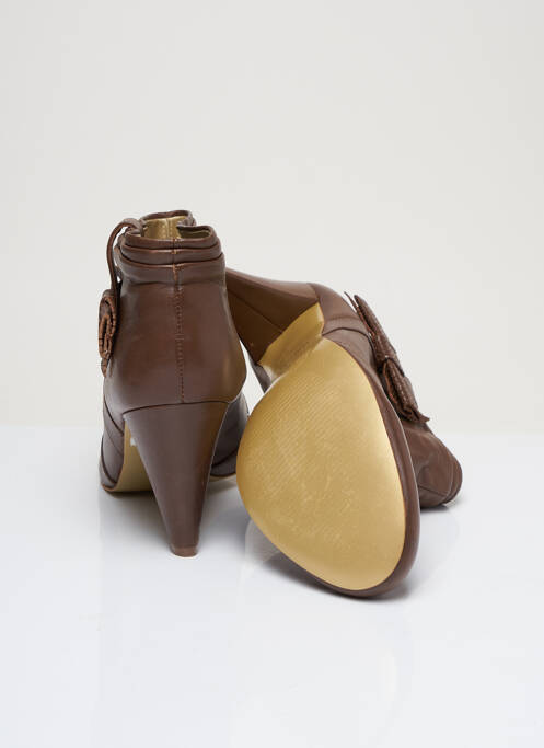 Bottines/boots matière lisse talon de 7 à 9cm marron KILLAH femme