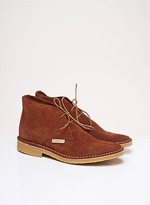 Derbies nubuck talon plat jusqu'à 3cm marron BENSIMON femme