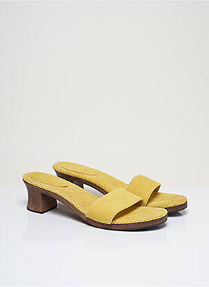 Mules/sabots bout ouvert carré jaune NO NAME fille