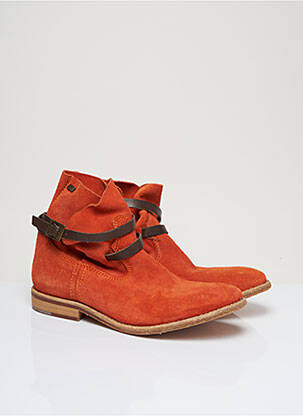 Bottines/boots nubuck talon plat jusqu'à 3cm orange BEE.FLY femme