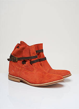 Bottines/boots nubuck talon plat jusqu'à 3cm orange BEE.FLY femme