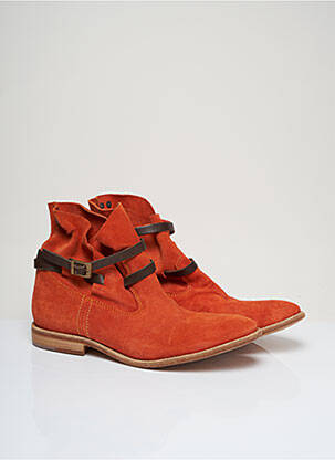 Bottines/boots nubuck talon plat jusqu'à 3cm orange BEE.FLY femme