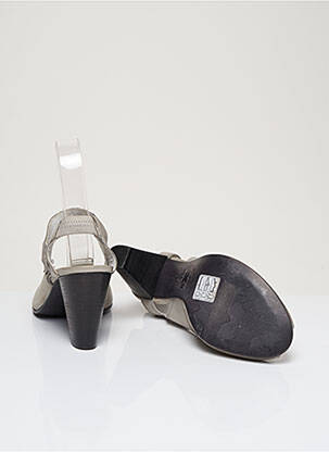 Sandales/nu pieds matière lisse talon de 7 à 9cm gris OXS femme