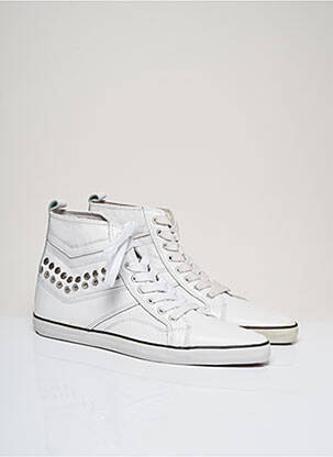 Baskets matière lisse talon plat jusqu'à 3cm blanc SWEAR-LONDON femme
