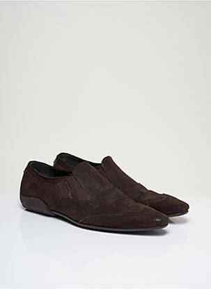 Mocassins fermeture elastique bout carré marron FESSURA homme