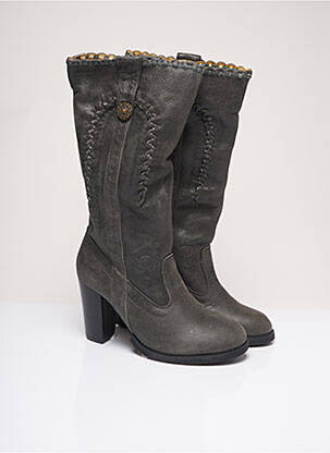 Bottes talon bottier talon de 7 à 9cm gris CARLA femme