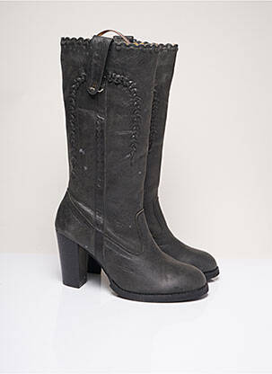 Bottes talon bottier talon de 7 à 9cm gris CARLA femme