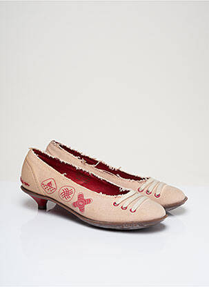 Ballerines matière lisse talon de 4 à 6cm rose JUMP femme