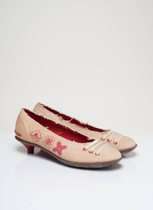 Ballerines matière lisse talon de 4 à 6cm rose JUMP femme