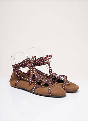 Ballerines bout rond talon plat jusqu'à 3cm marron THE FRENCH TOUCH femme