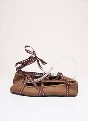 Ballerines bout rond talon plat jusqu'à 3cm marron THE FRENCH TOUCH femme