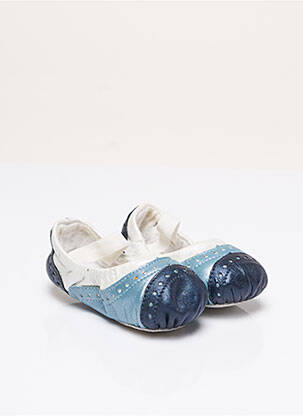 Chaussons/pantoufles matière lisse bout rond bleu BLOCH enfant