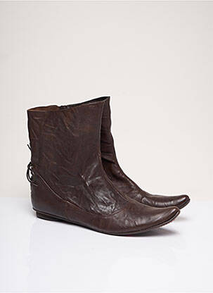Bottines/boots matière lisse talon plat jusqu'à 3cm marron IPPON STYL femme