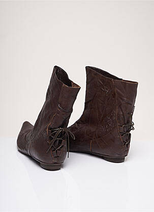 Bottines/boots matière lisse talon plat jusqu'à 3cm marron IPPON STYL femme